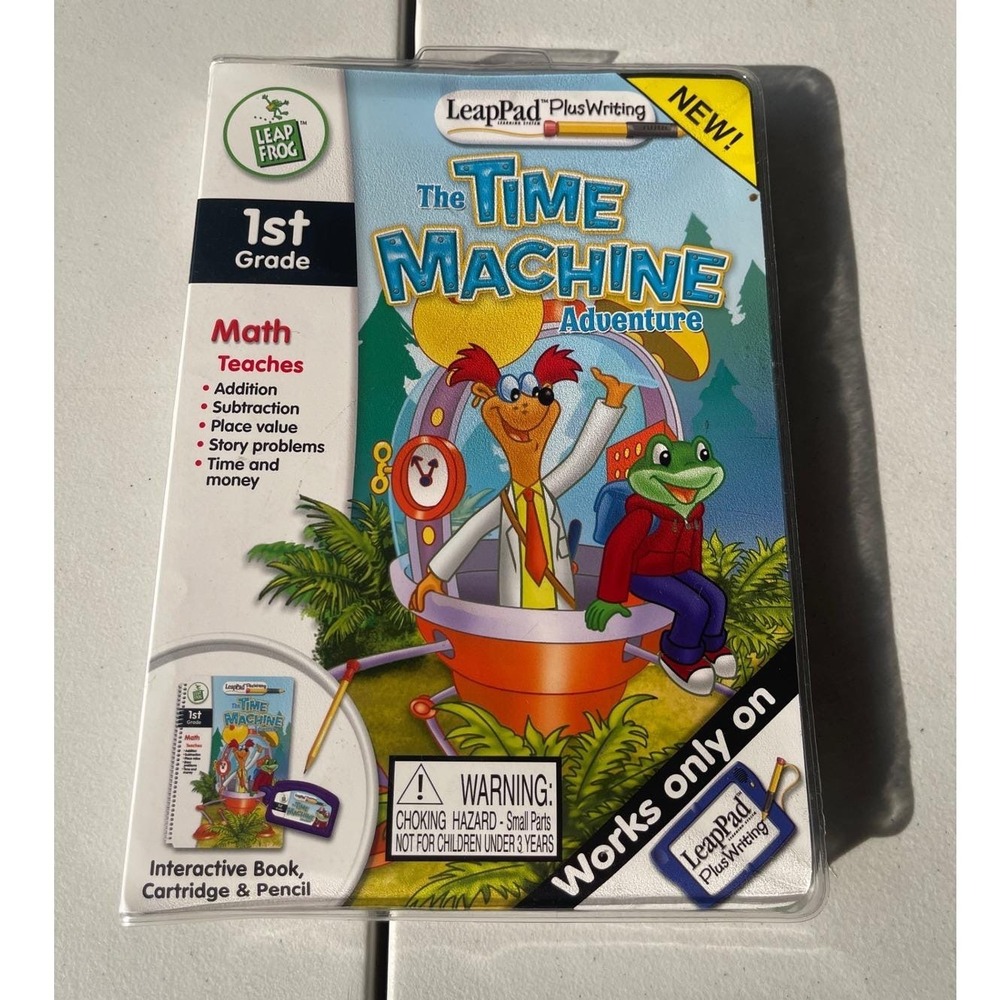 LeapFrog LeapPad Plus Writing The Time Machine Adventure 1st Grade Math Book Set